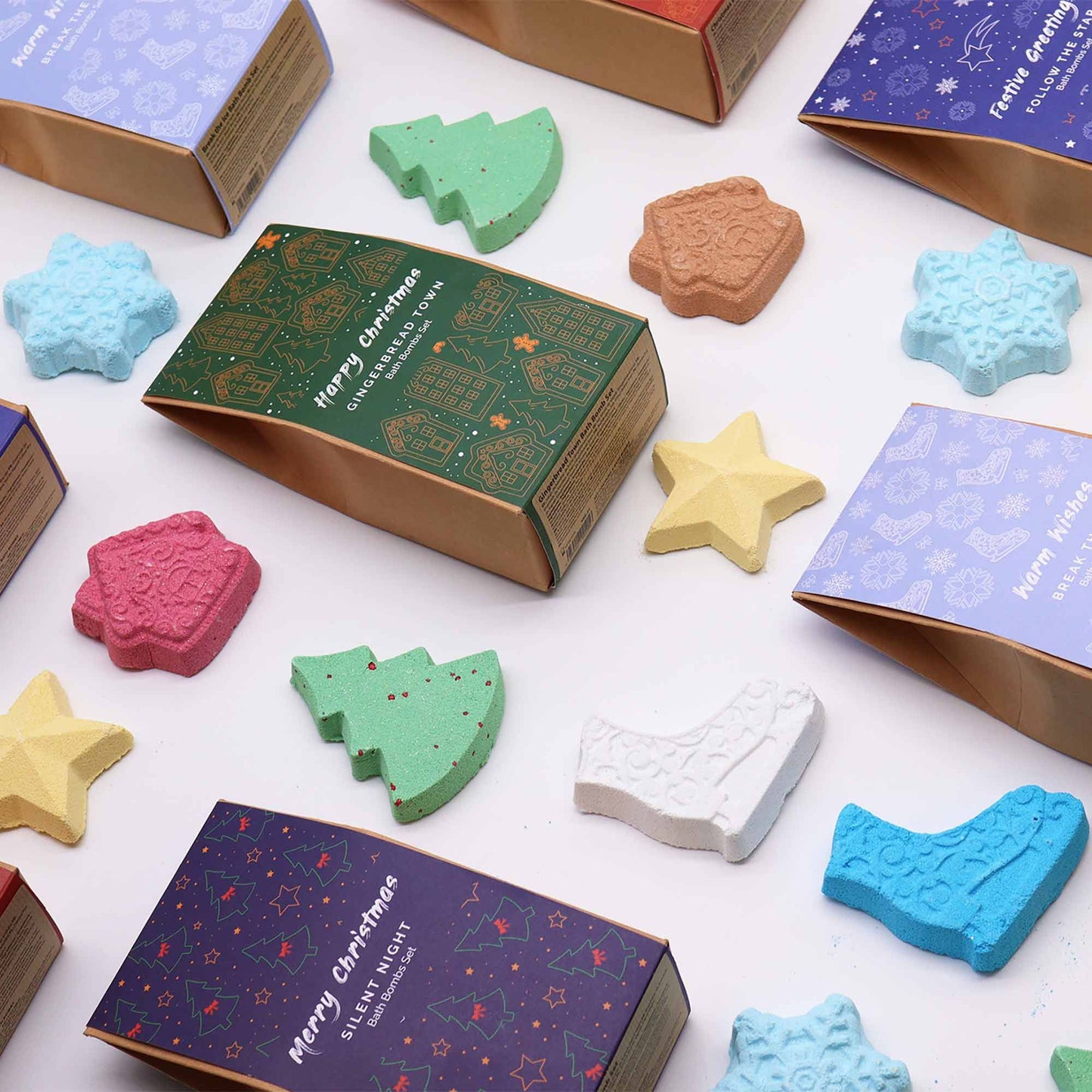 Pack de Regalo de Bombas de Baño Navideñas de Gingerbread Town