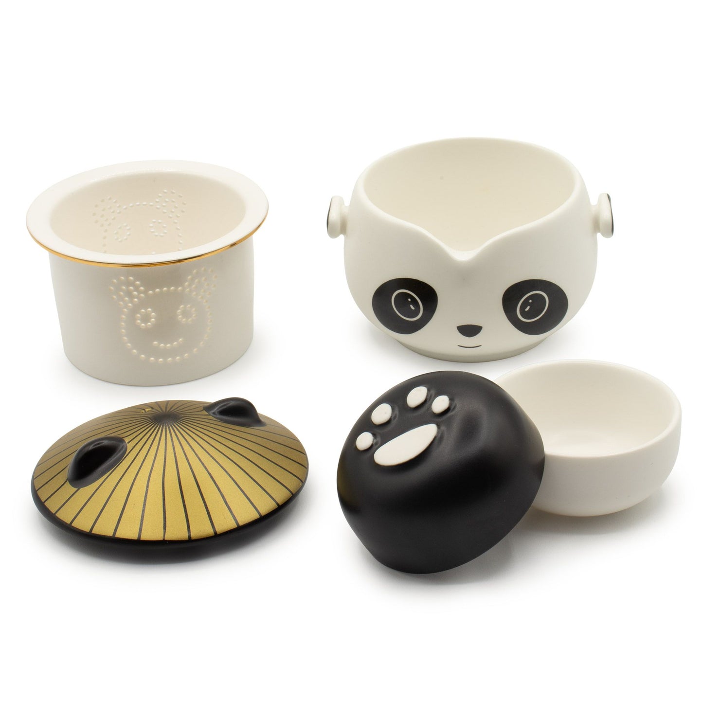 Set de tetera-Panda - Dos tazas & Estuche de viaje