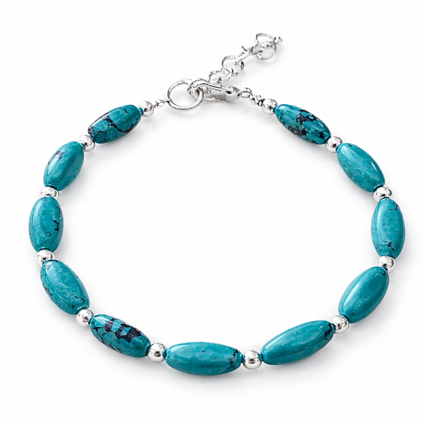 Collar de turquesa nepalí - (50 cm) y pulsera - (17 cm) conjunto