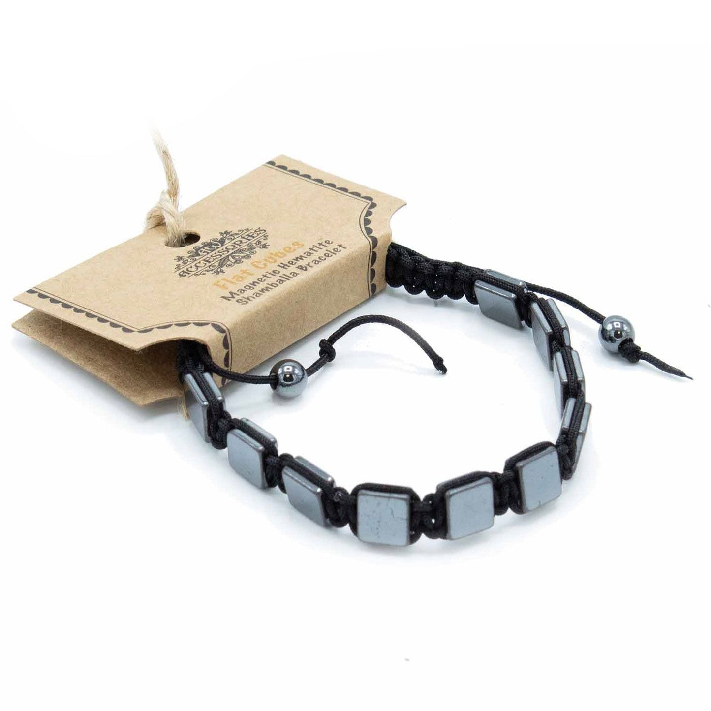 Pulsera Magnética Shamballa de Hematita - Cubos planos