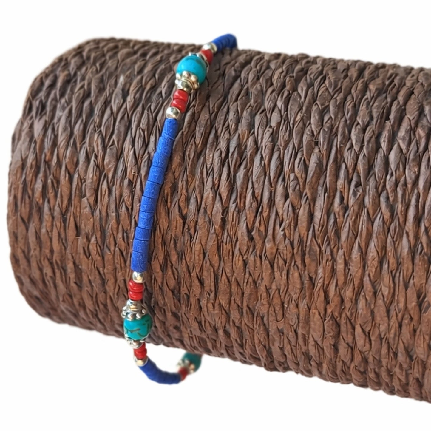 Pulsera Nepalesa Gema Extra Fina- Onix Azul