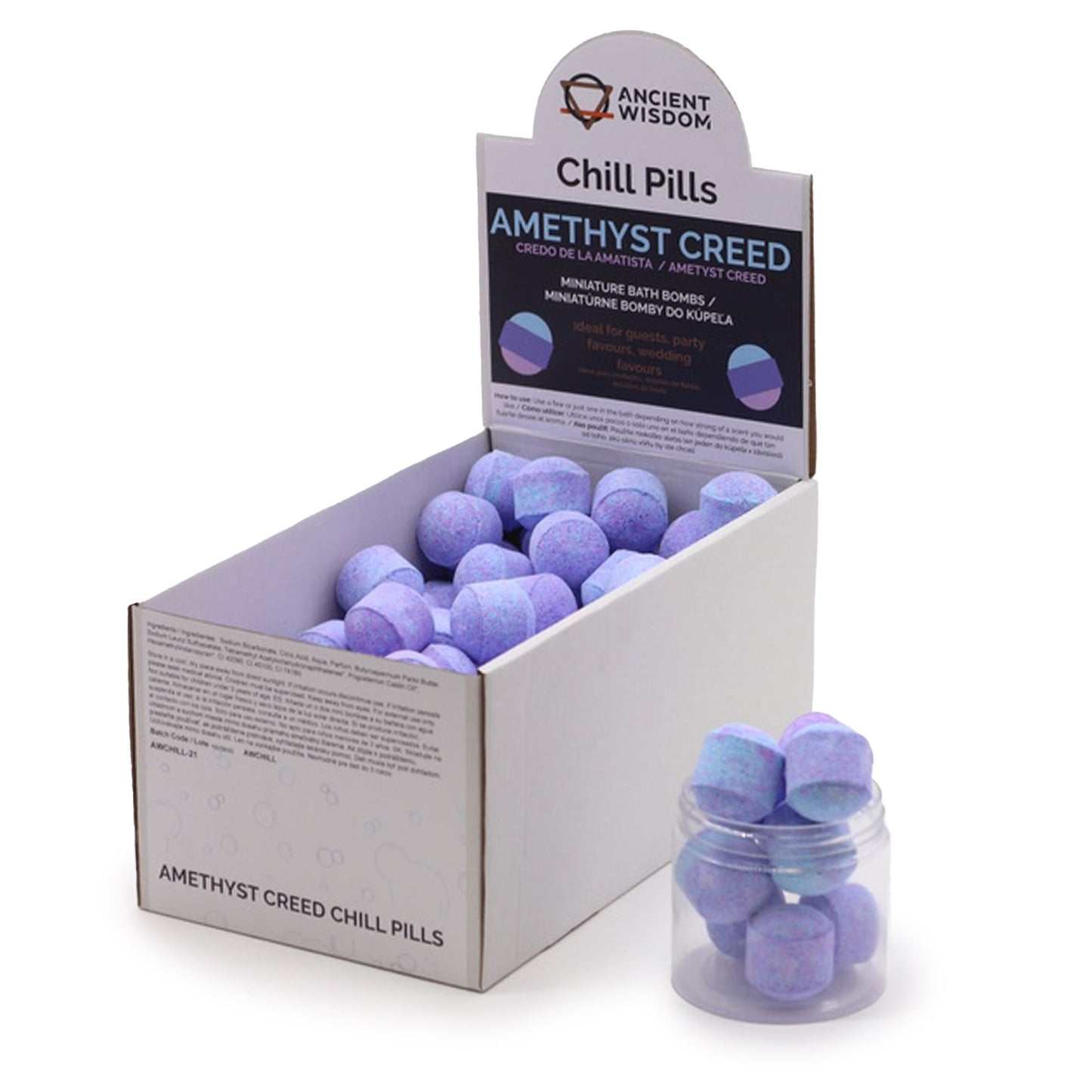 Caja de 1,3 kg de Mini Bombitas Relajantes – Amethyst Creed