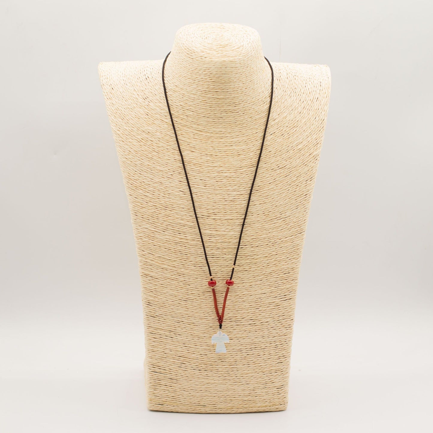 Collar de cuerda con colgante de piedra preciosa - Ángel de Opalita