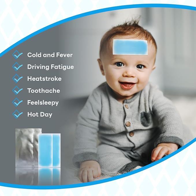 Pack de 6 parches de frío para fiebre, Alivio de migrañas y dolores - additional image 1