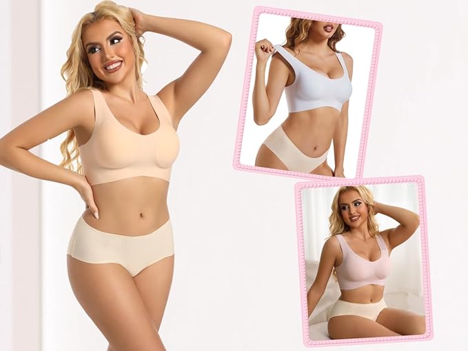 Sujetador ultrafino de seda helada beige ( talla XL = XL/XXL ) - additional image 3
