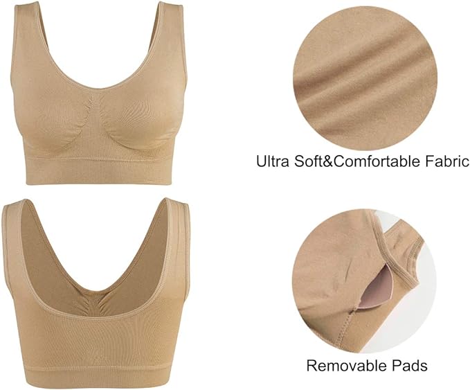 Sujetador deportiva sin costuras beige S/M - additional image 5