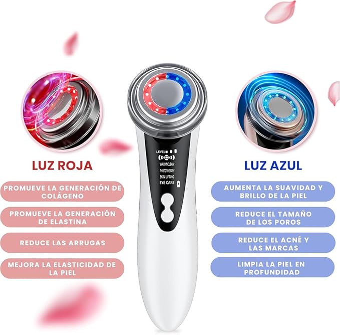 Masajeador facial con frío y calor antiarrugas blanco - additional image 6