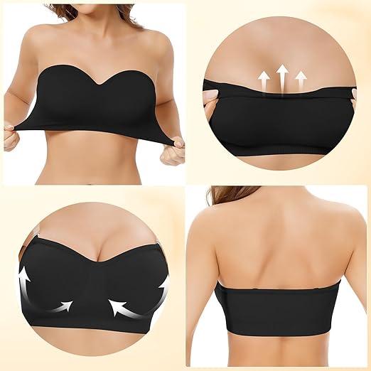 Sujetador sin Tirantes Push Up negro M/L - additional image 2