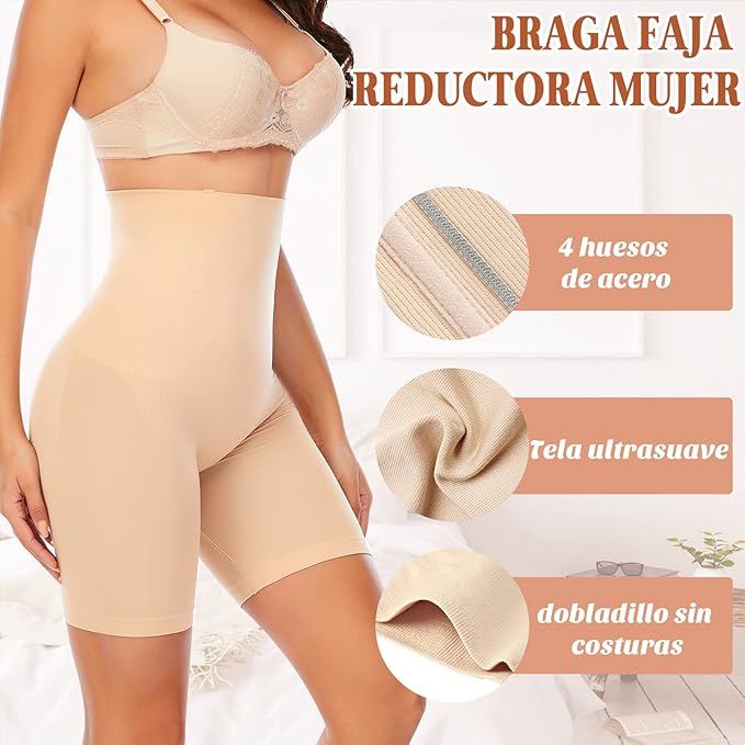 Faja Reductora Mujer Adelgazante Beige  XL/XXL - additional image 4