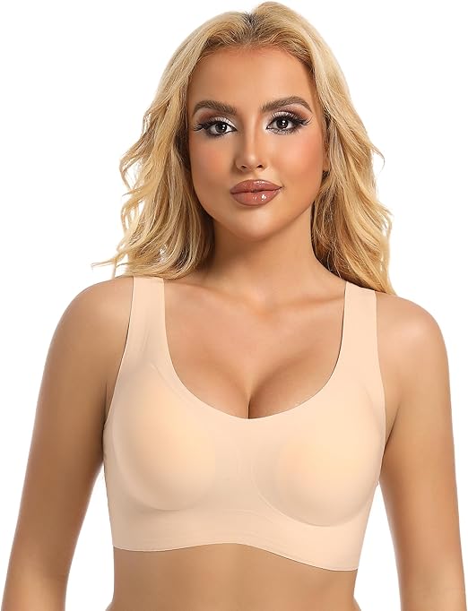 Sujetador ultrafino de seda helada beige ( talla M = M/L ) - additional image 3