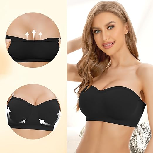 Sujetador sin Tirantes Push Up negro M/L - additional image 4