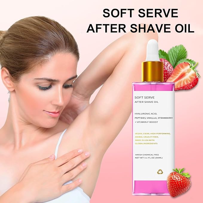 Aceite calmante after shave con fragancia de fresa y vainilla - additional image 3