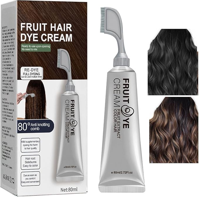 Crema para el cabello con peine para cubrir canas marron - additional image 5