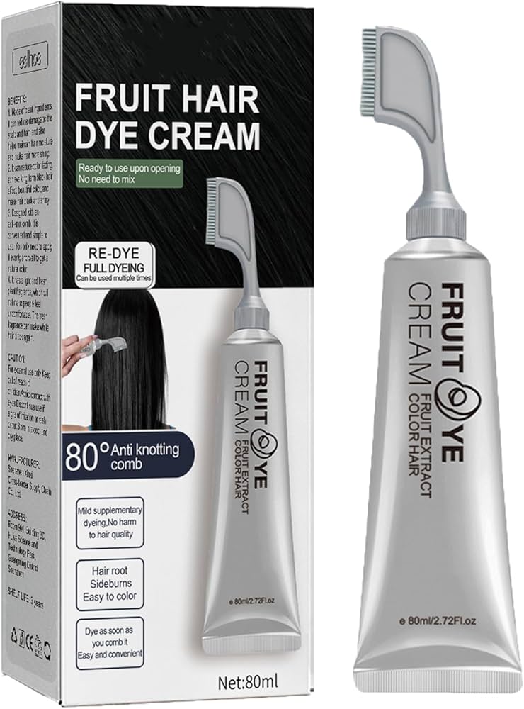 Crema para el cabello con peine para cubrir canas negro