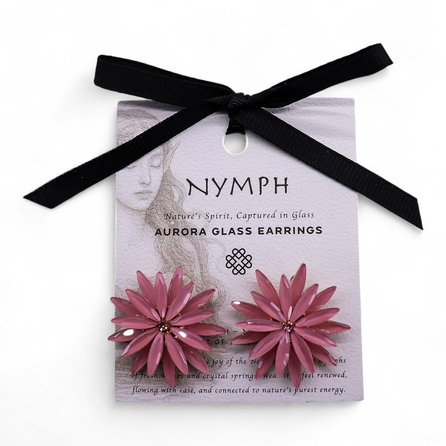Pendientes de Cristal Vintage - Flores - Cuarzo Rosa