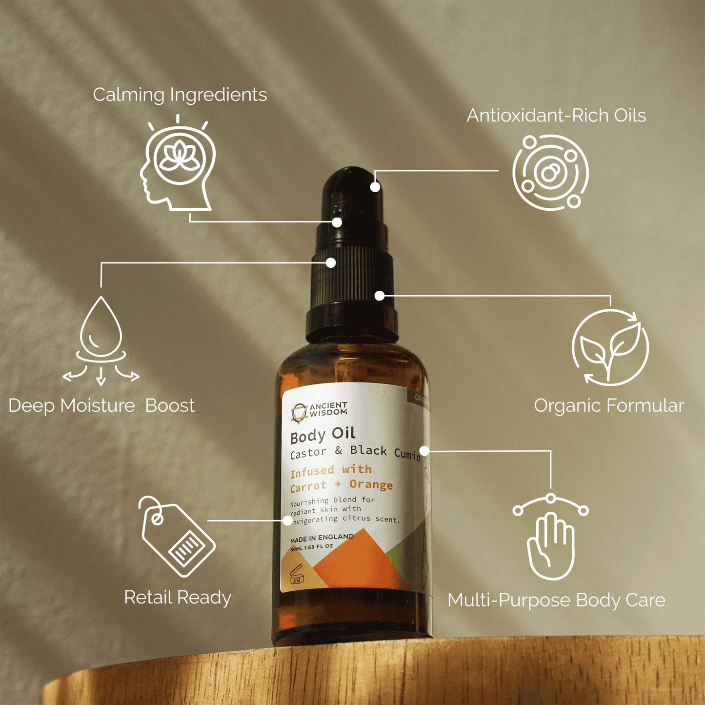 Aceite Corporal Organico 50 ml - Zanahoria y Naranja