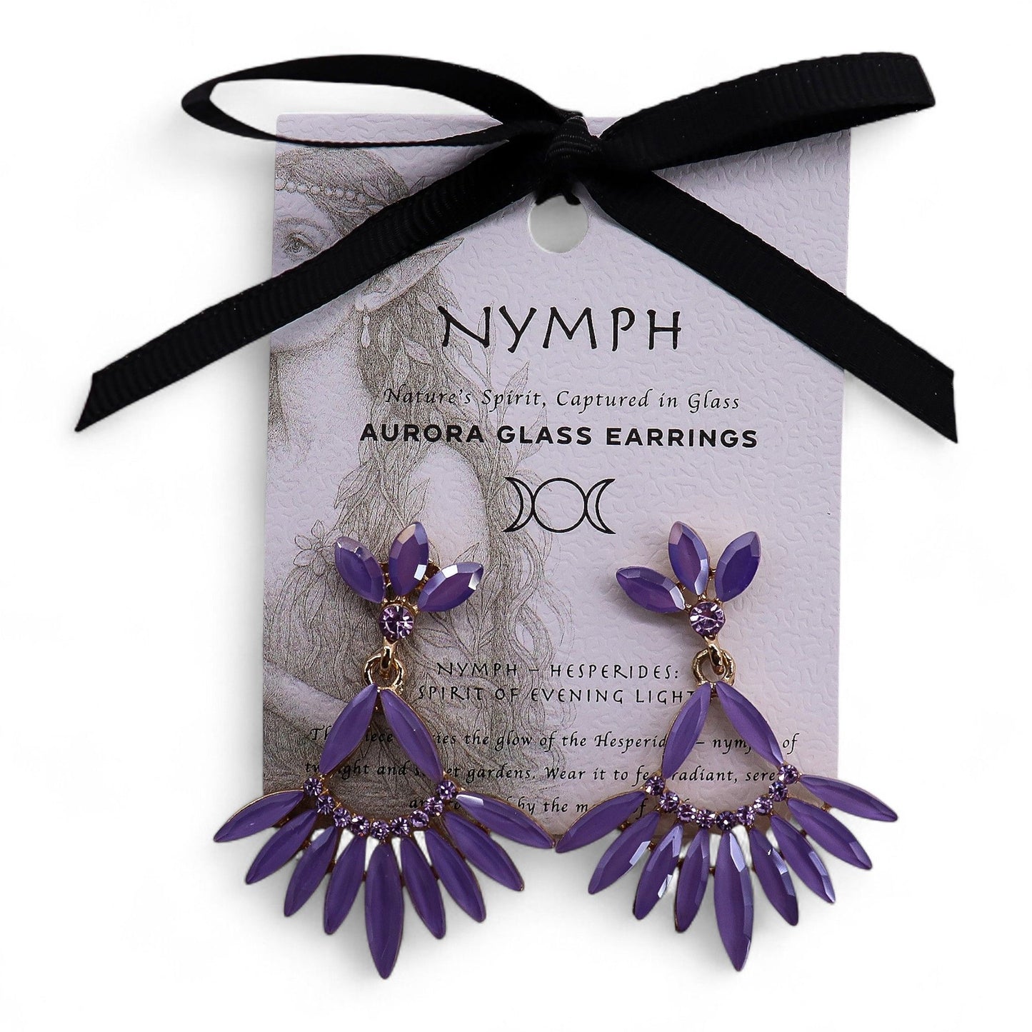 Pendientes de Cristal Vintage - Largo - Lavanda