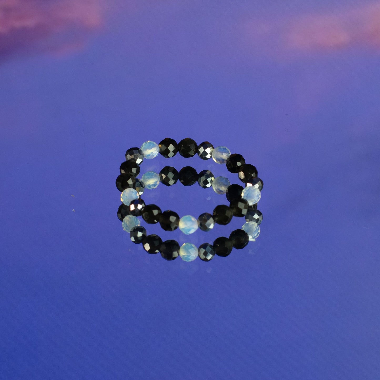 Conjunto de anillos de gema del espíritu de ninfa - Luna Llena