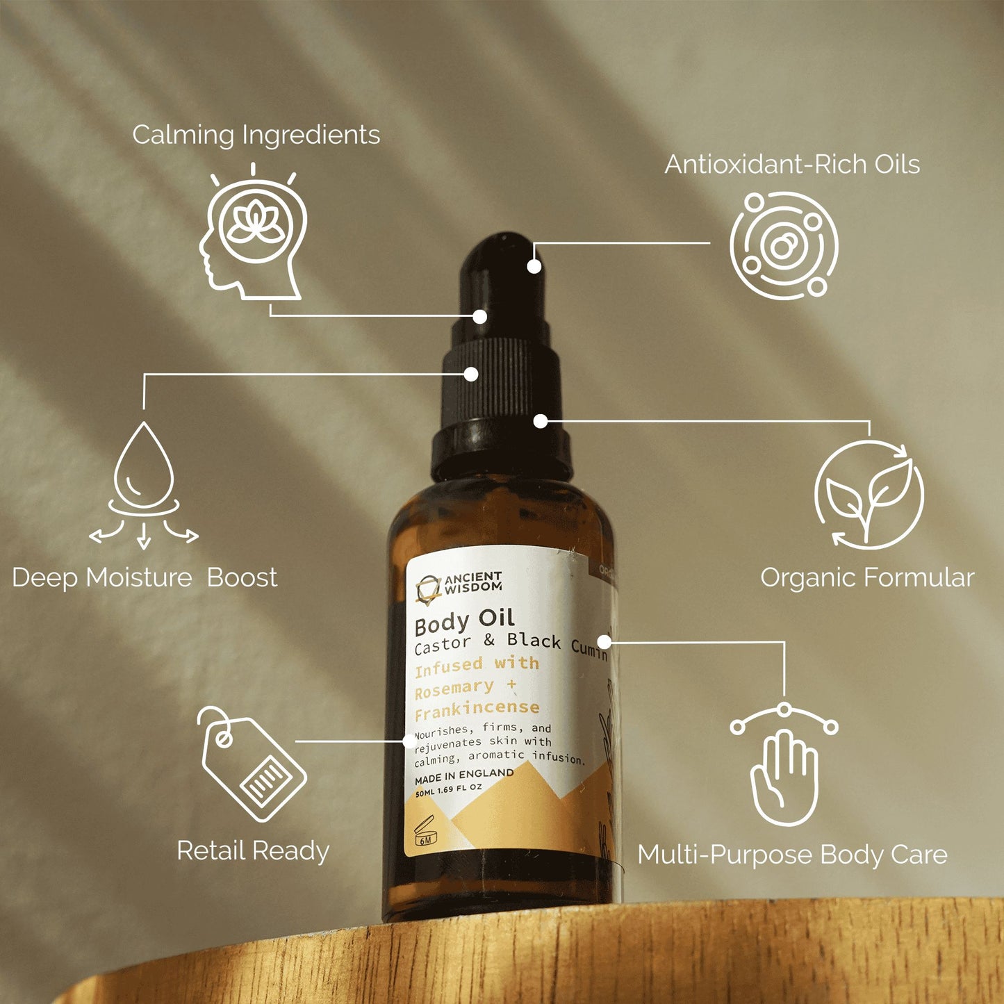 Aceite Corporal Organico 50 ml - Romero & Incienso