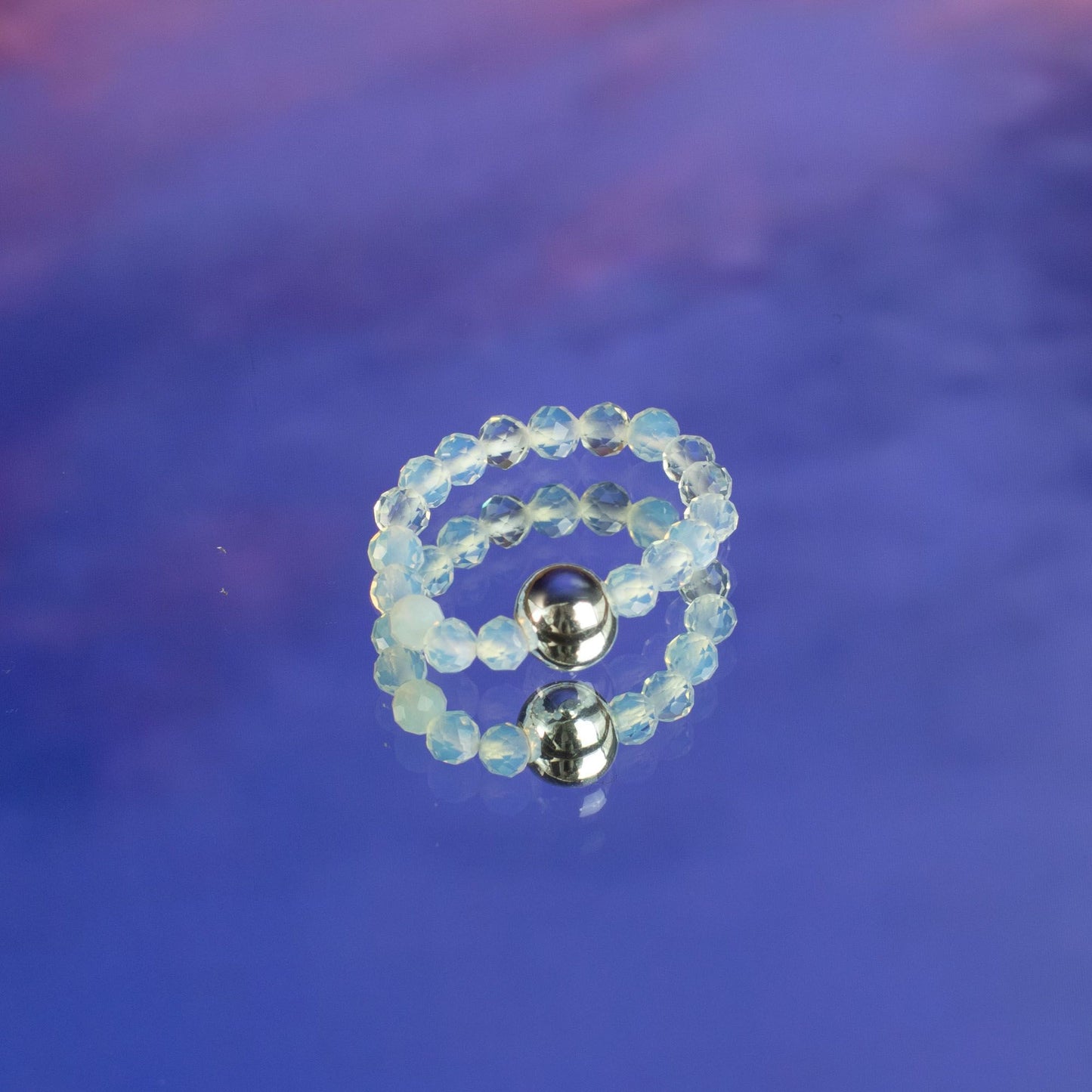 Conjunto de anillos de gema del espíritu de ninfa - Luna Llena