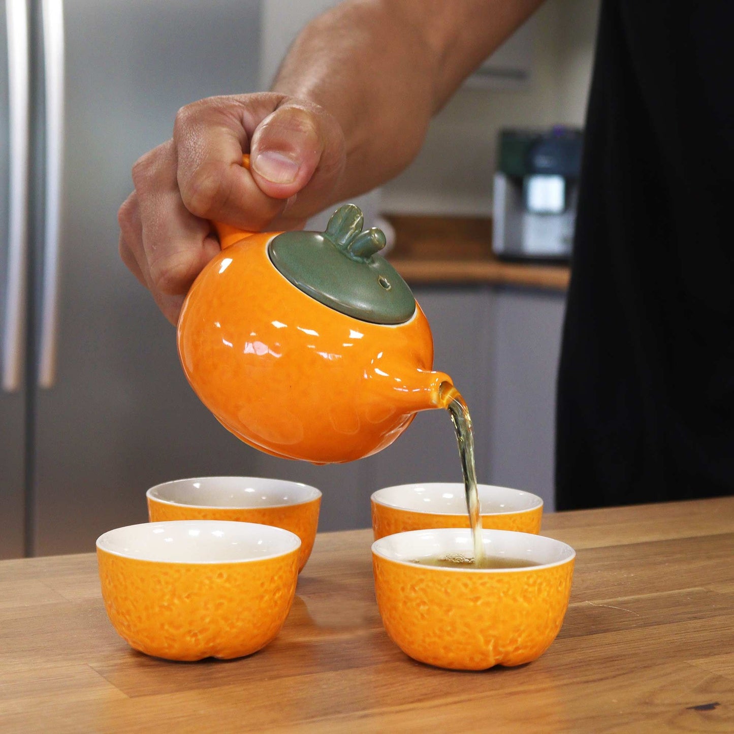 Set de Tetera - Naranja - Tetera & Cuatro tazas