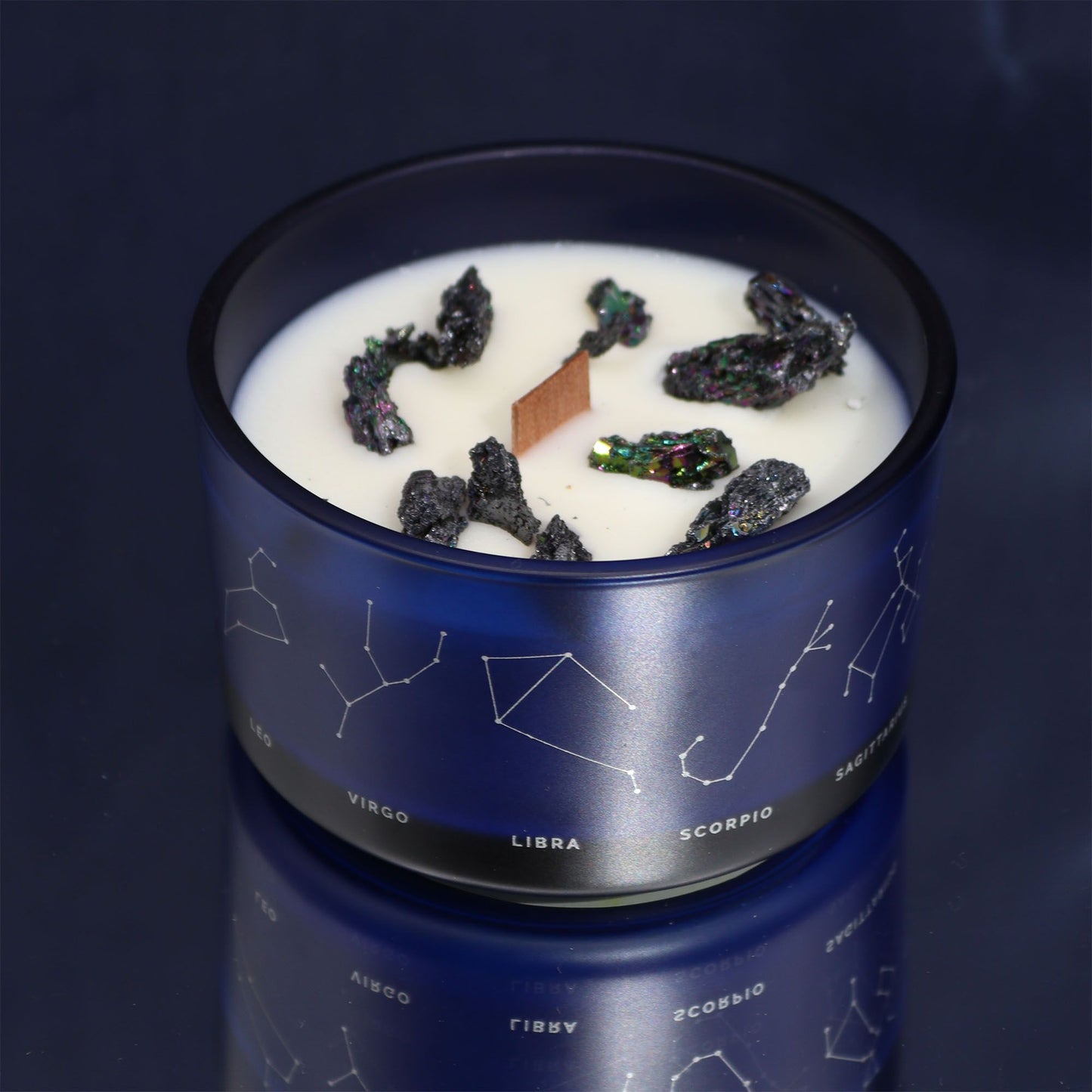 Vela de Cristal del Zodiaco con Pulsera de Piedras Preciosas - Escorpio