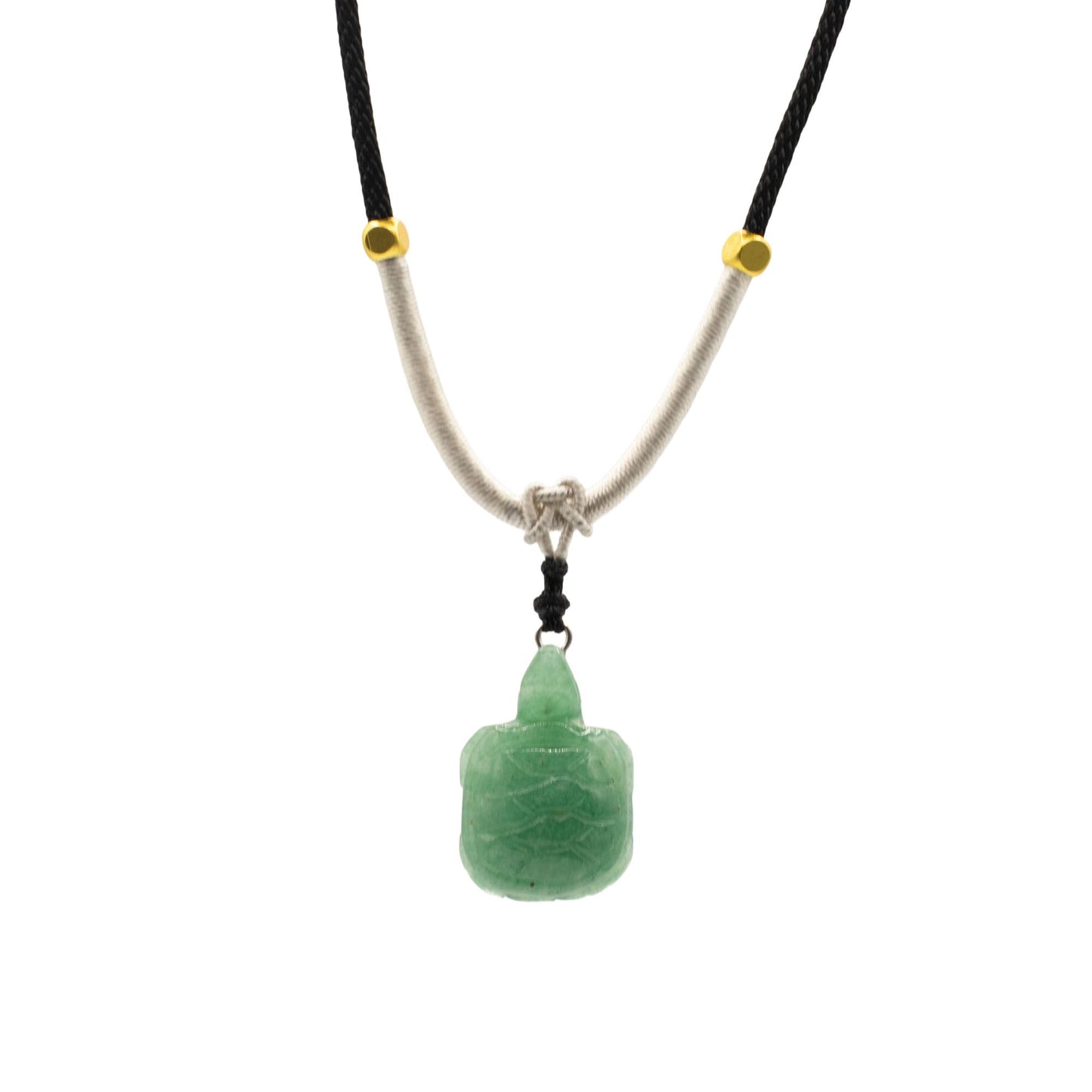 Collar de cuerda Colgante de piedra preciosa - Tortuga de jade