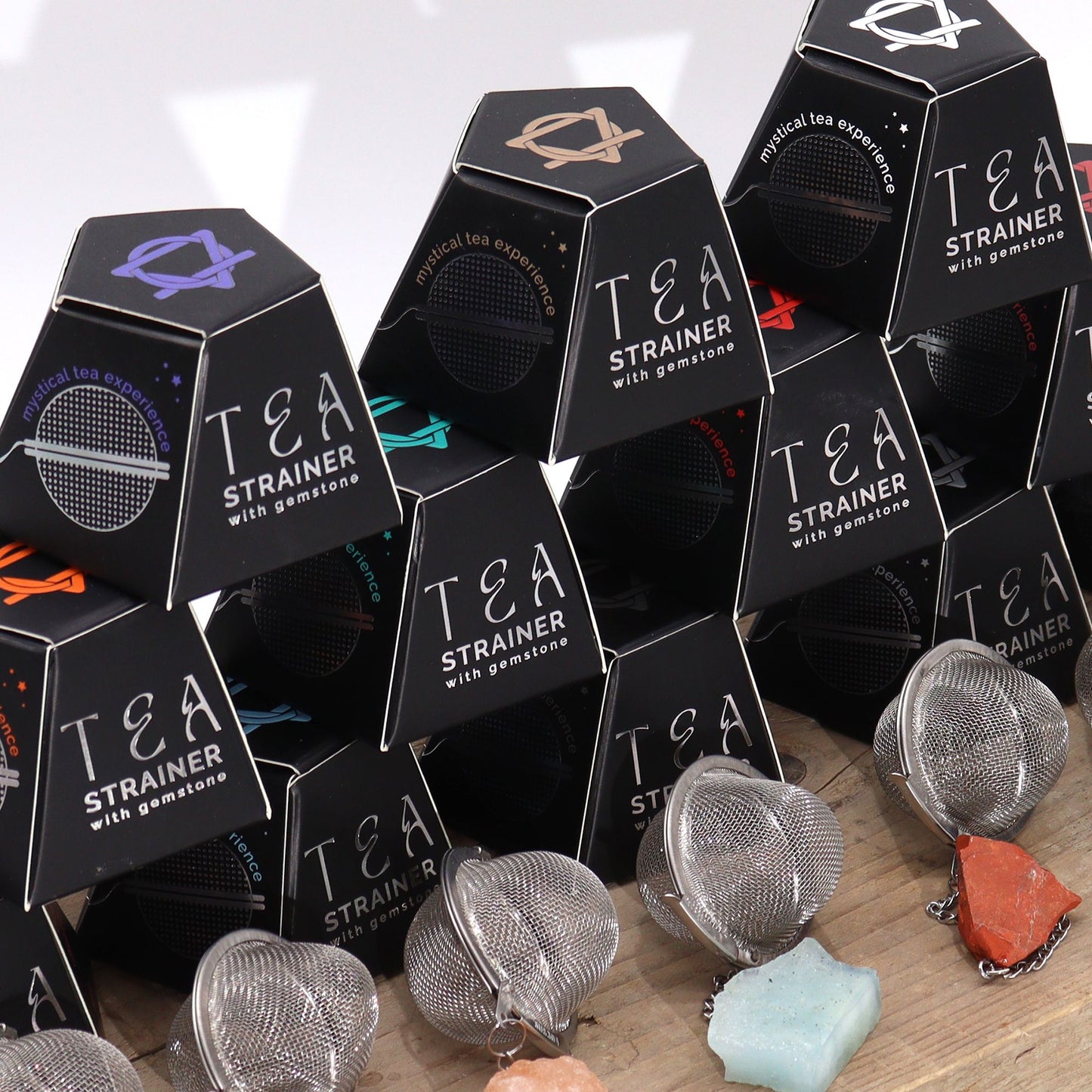 Colador de té de piedras preciosas de cristal crudo - Cuarzo ahumado