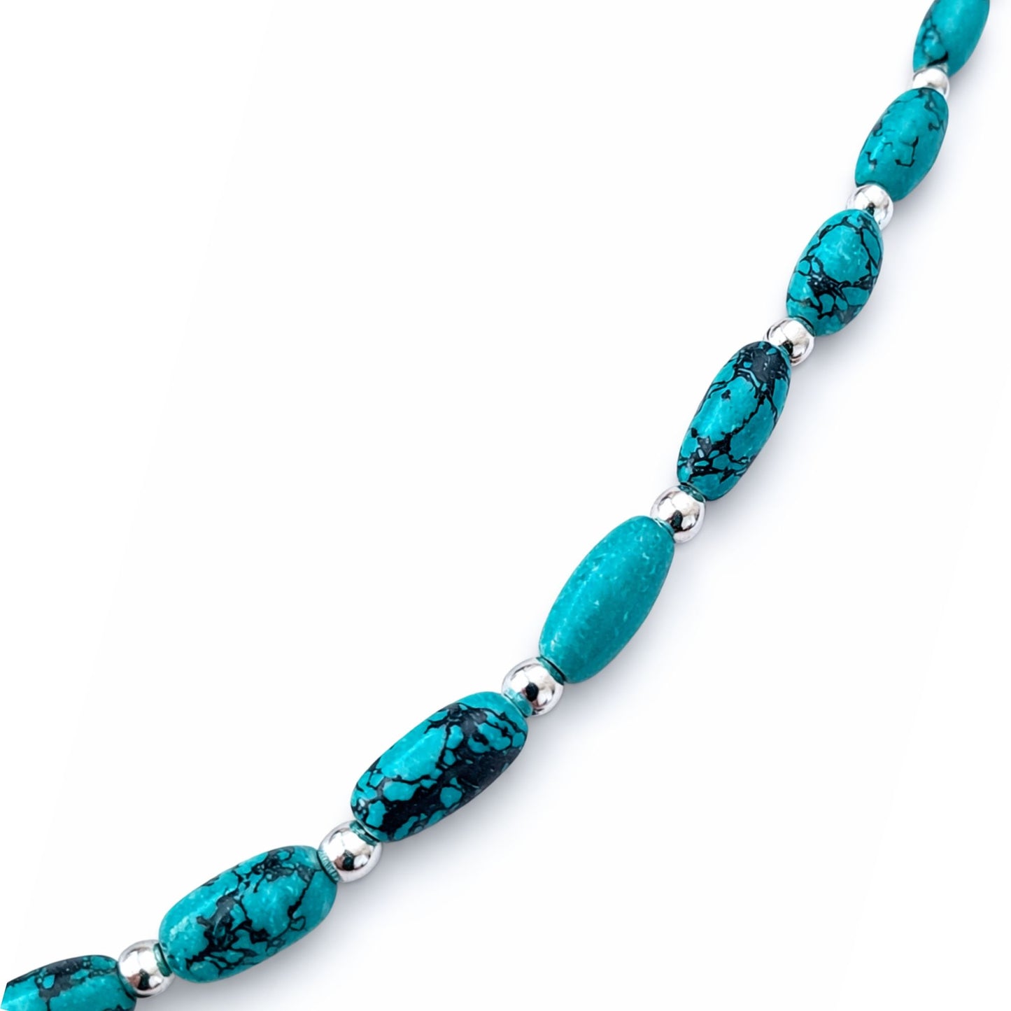 Collar de turquesa nepalí - (50 cm) y pulsera - (17 cm) conjunto