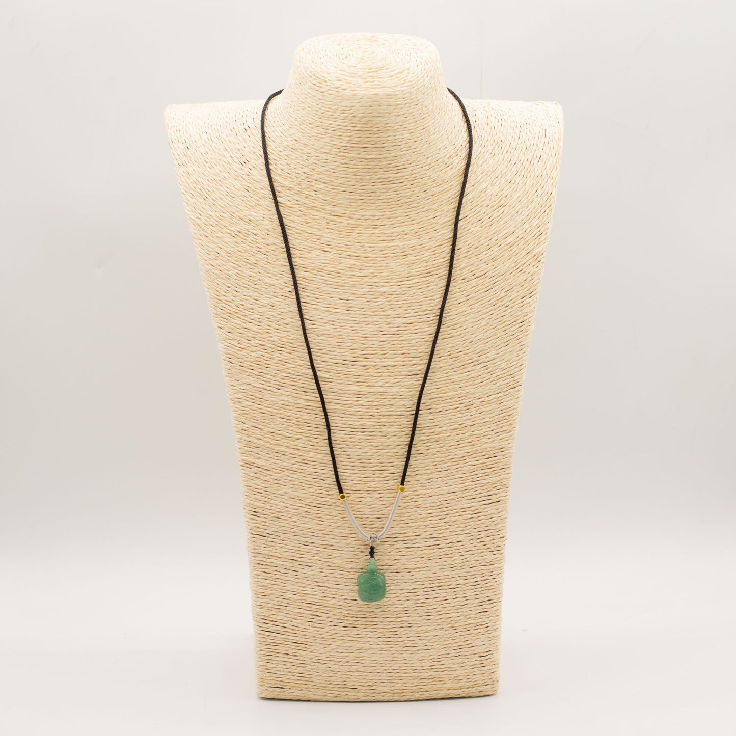 Collar de cuerda Colgante de piedra preciosa - Tortuga de jade