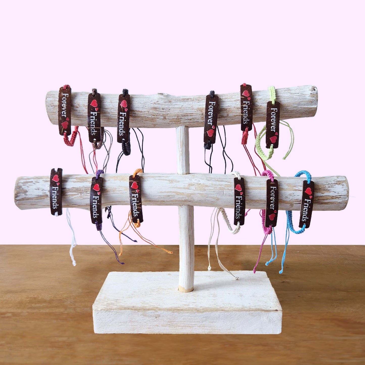 Pulseras de la Amistad Hechas a Mano - Amigos con Estampado de Coco (surtido)