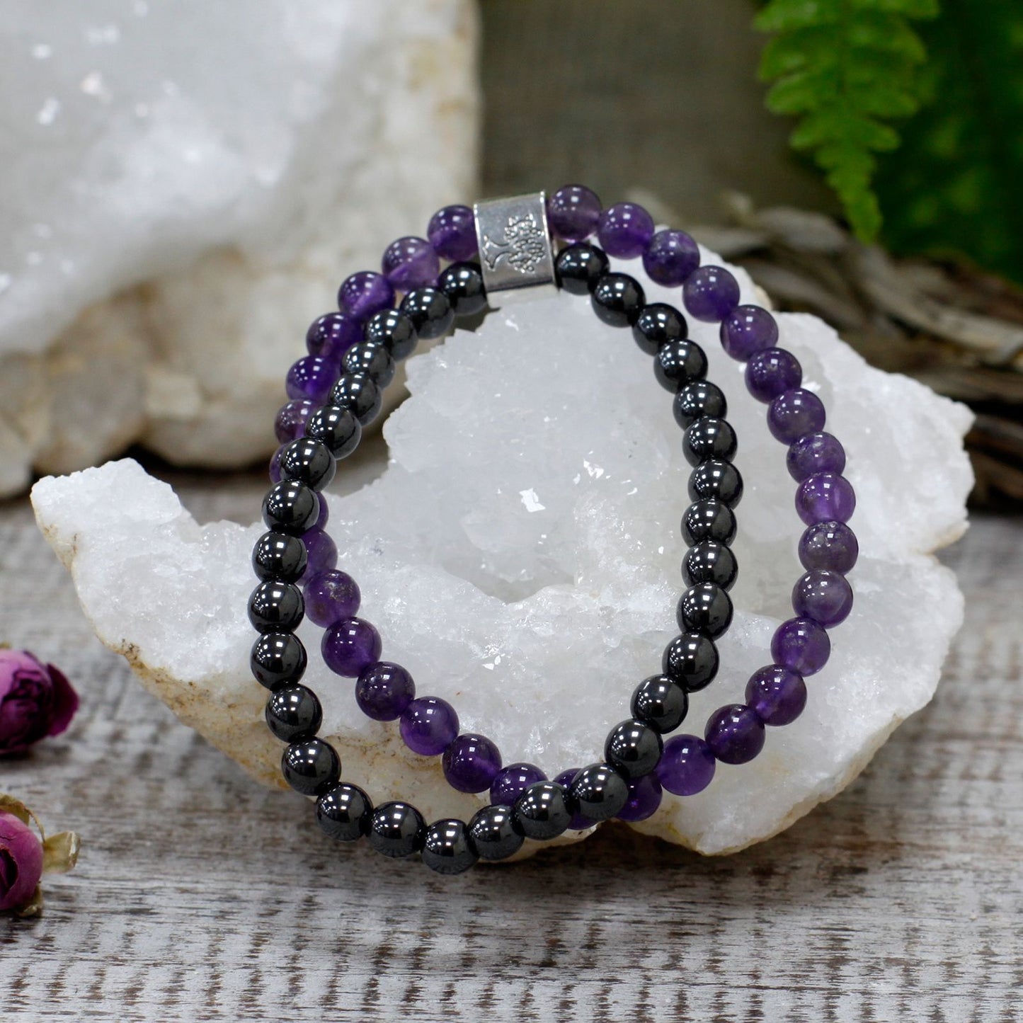 Pulsera de Piedras Preciosas Magnéticas - Amatista
