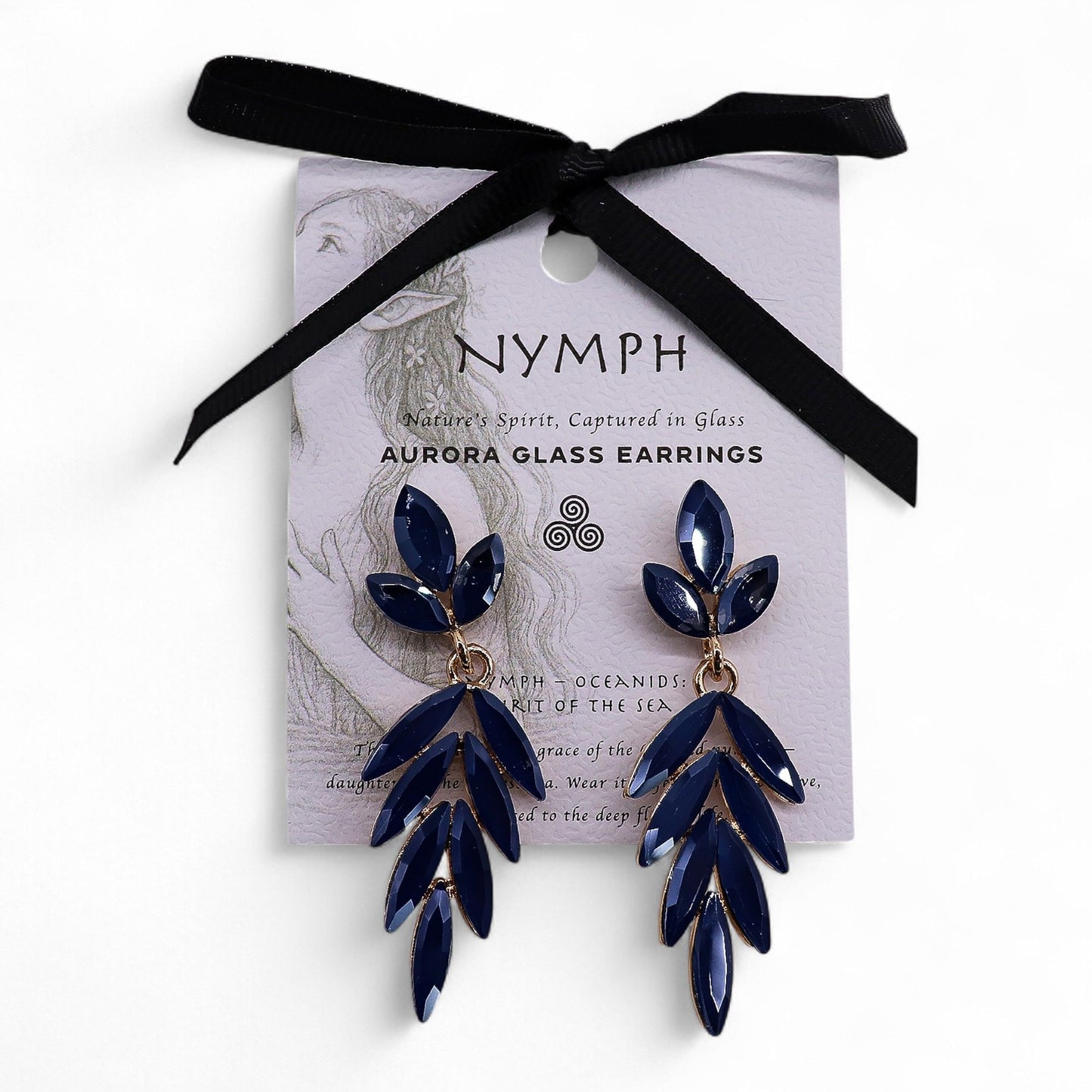Pendientes de Cristal Vintage - Largo - Azul