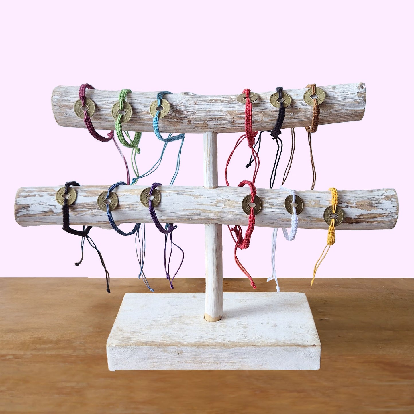 Pulseras de la Amistad Hechas a Mano - Moneda Feng Shui de la Suerte (surtido)
