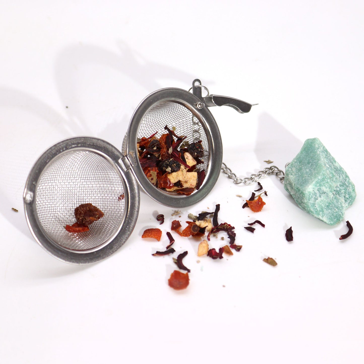 Colador de té de piedras preciosas de cristal crudo - Obsidiana negra