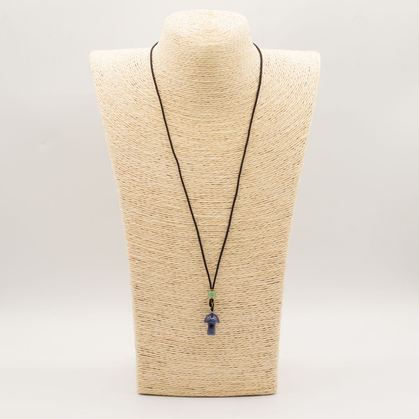 Collar de cuerda Colgante de piedra preciosa - Hongo de sodalita