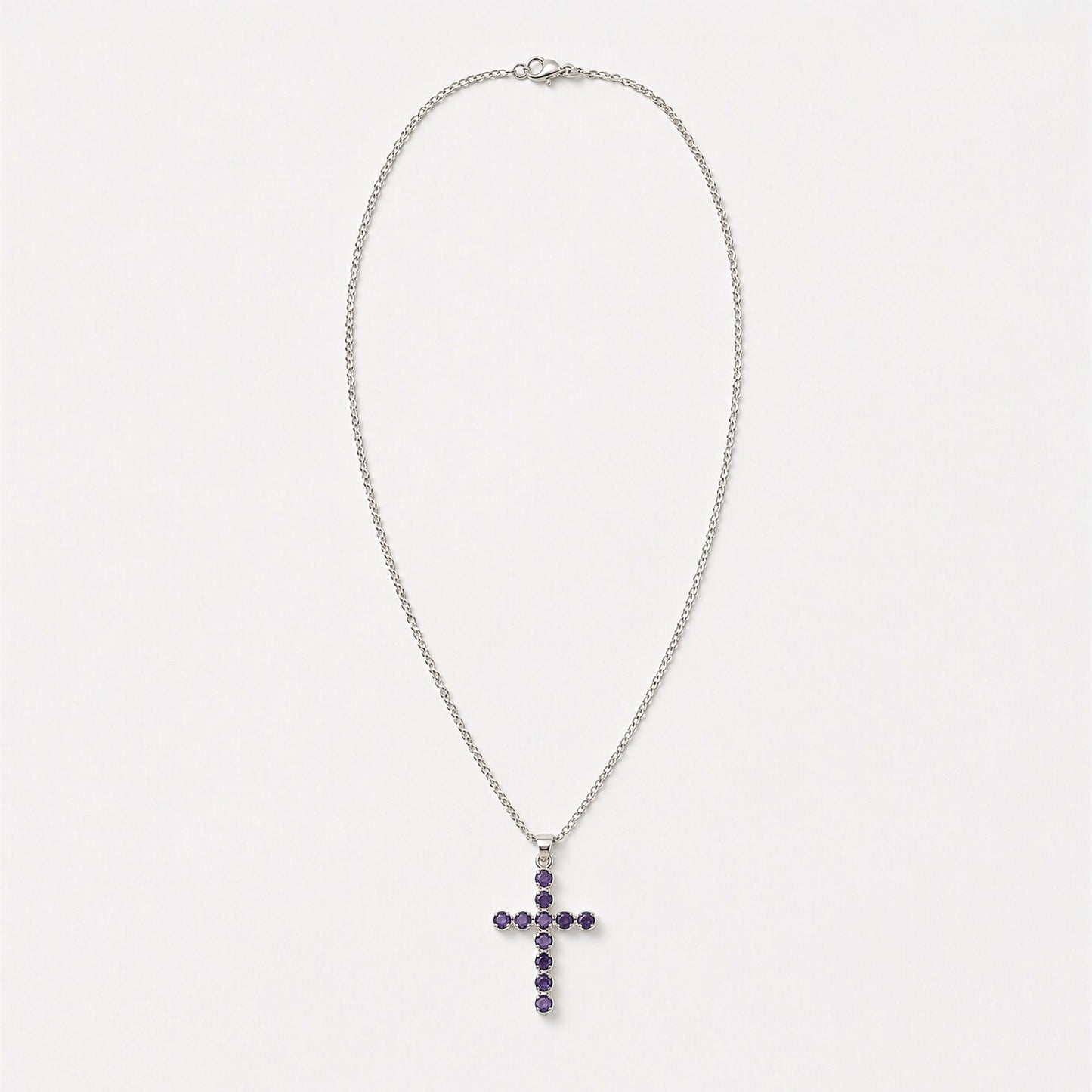 Colgante devocional de la India - Plateado con baño de plata (cadena de 45 cm) - Crucifijo Ionite