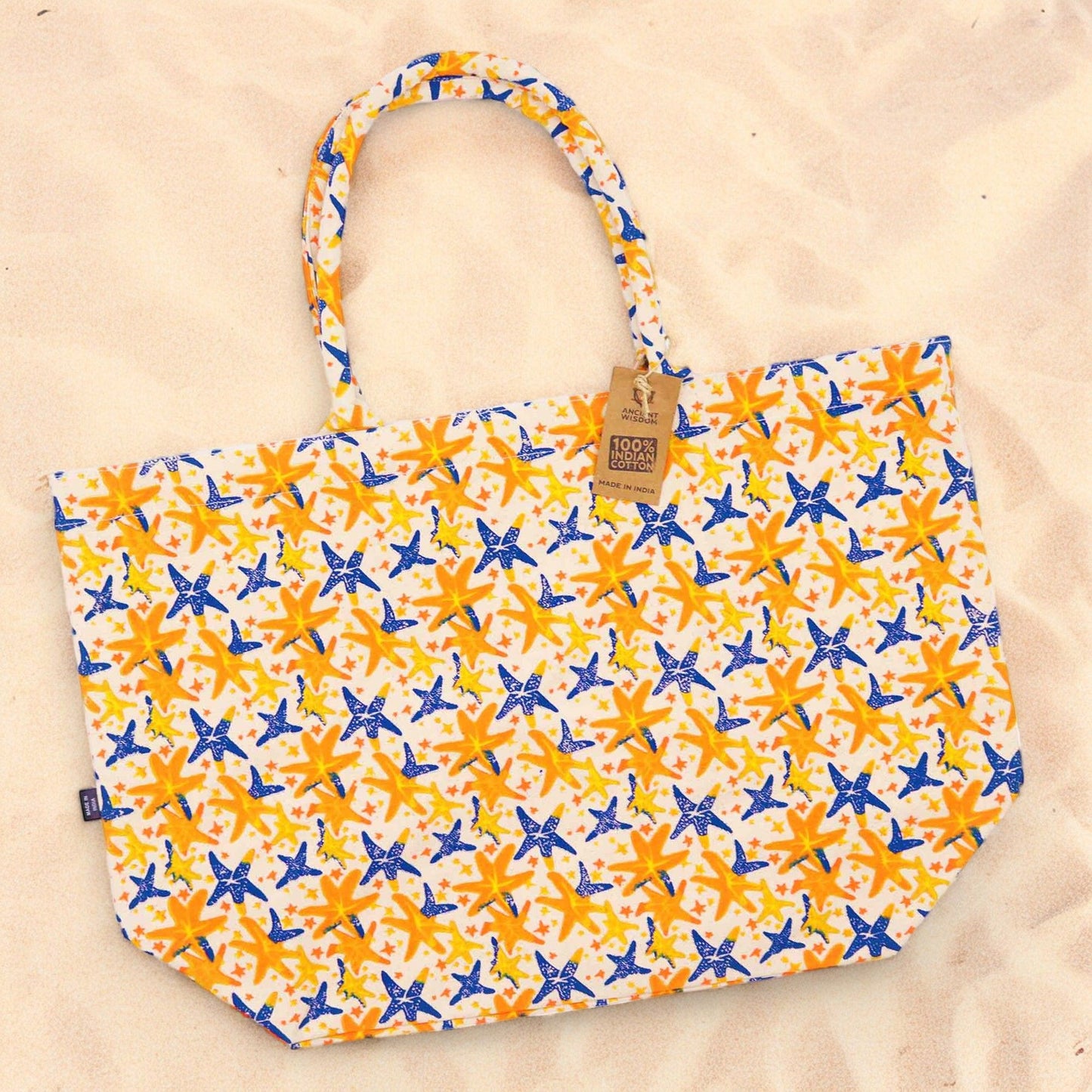 Bolsa Grande y Brillante - Estrella de Mar Abstracta