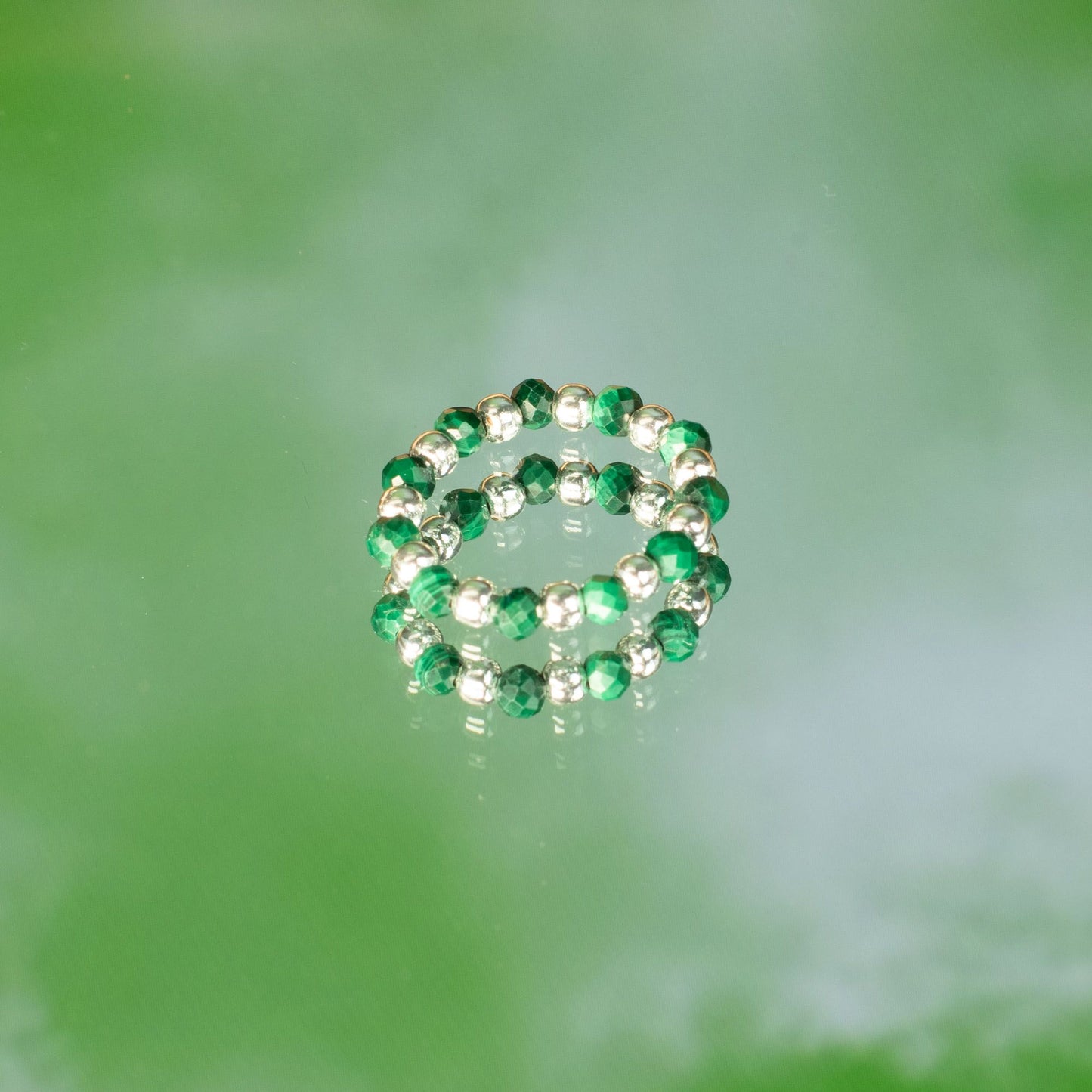 Conjunto de anillos con gema de espíritu ninfa - Espíritu del Bosque