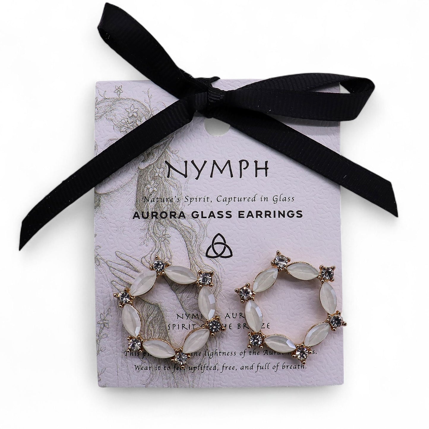 Pendientes de Cristal Vintage - Aro - Perla