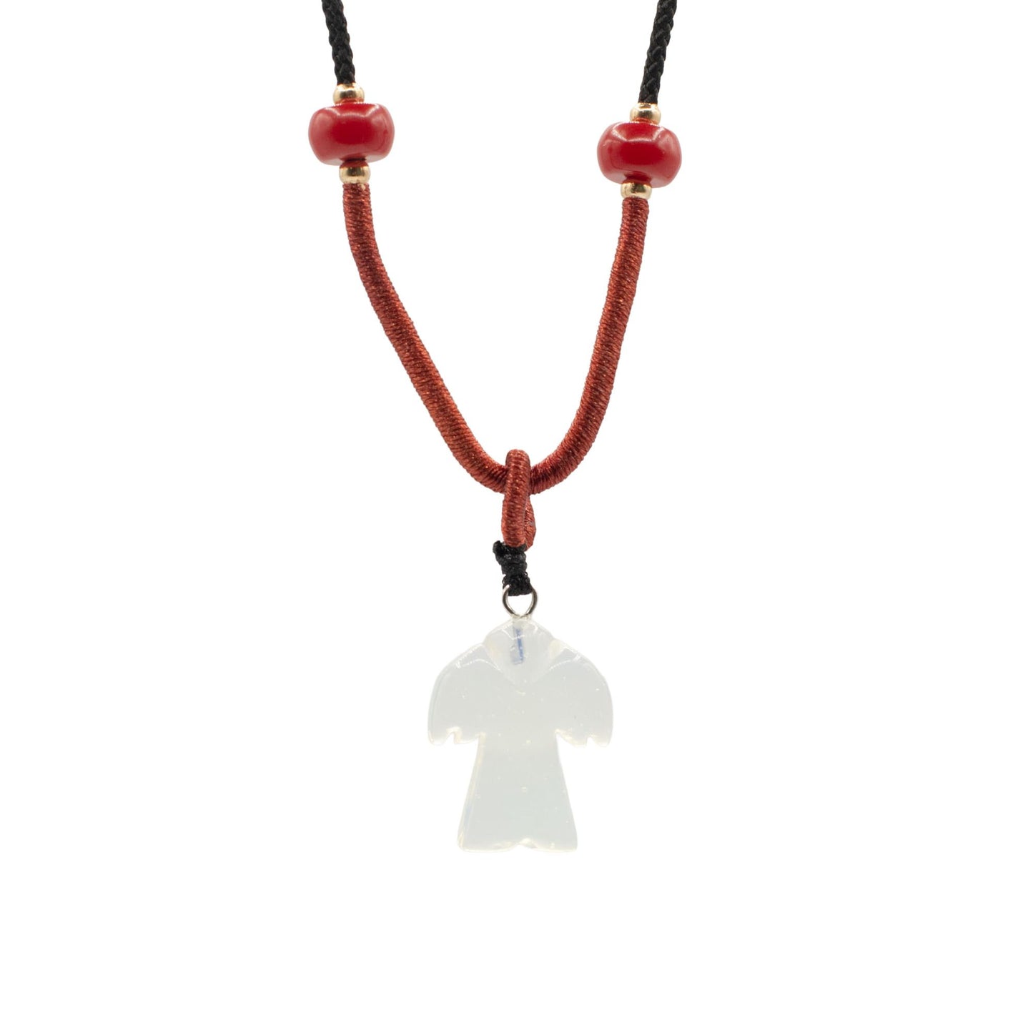 Collar de cuerda con colgante de piedra preciosa - Ángel de Opalita