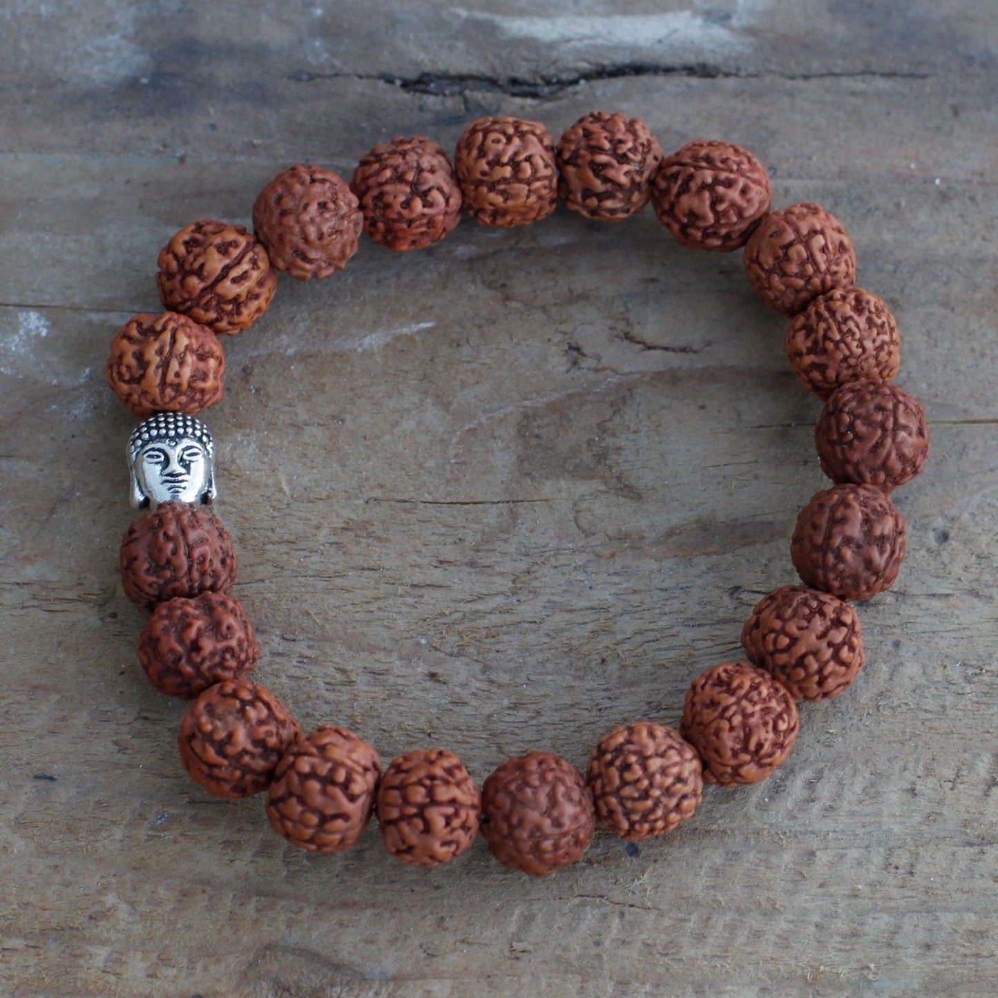 Rudraksha Brazalete de Buda Japa Mala - Natural