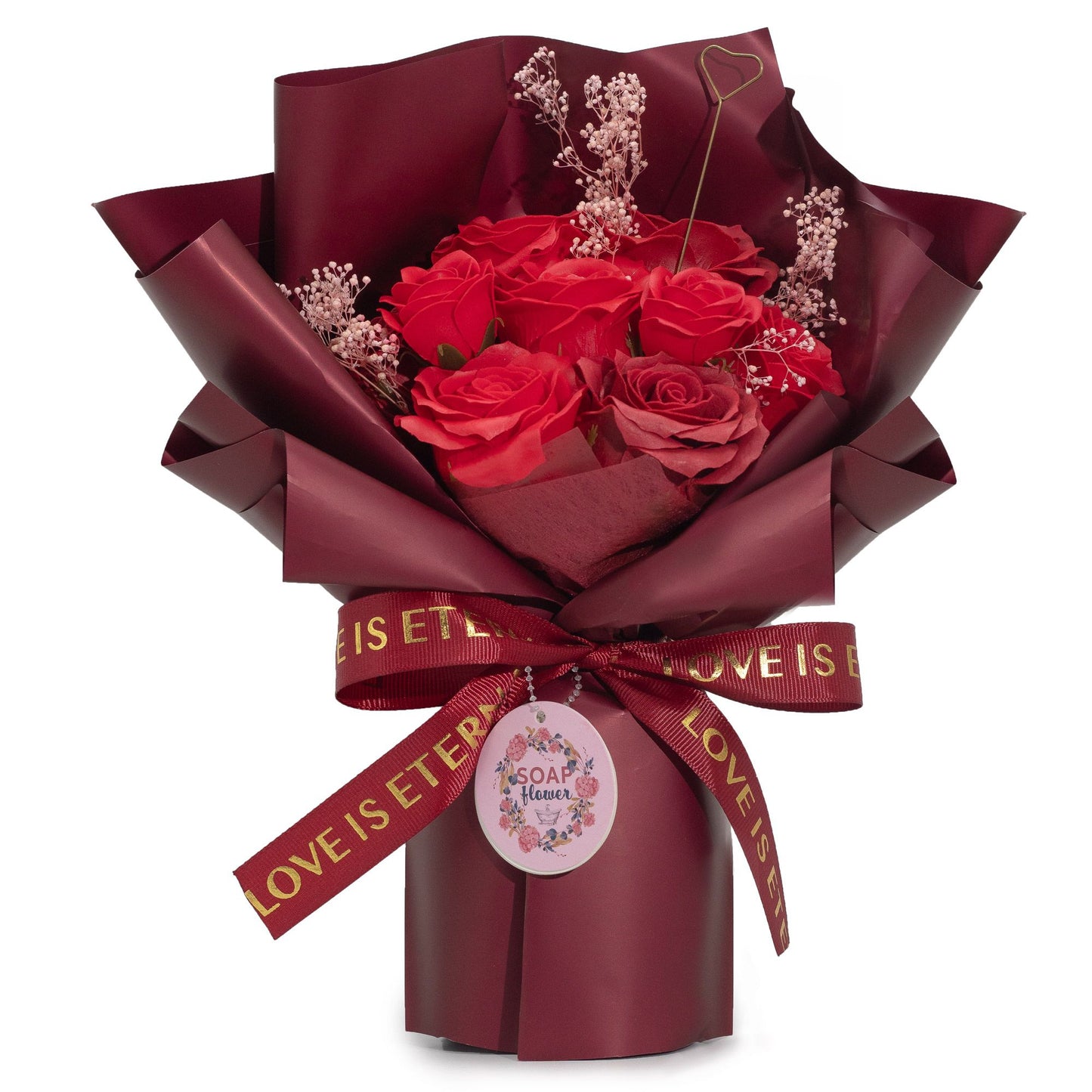 Ramo grande de rosas rojas - El amor es eterno -  Tarjeta de regalo