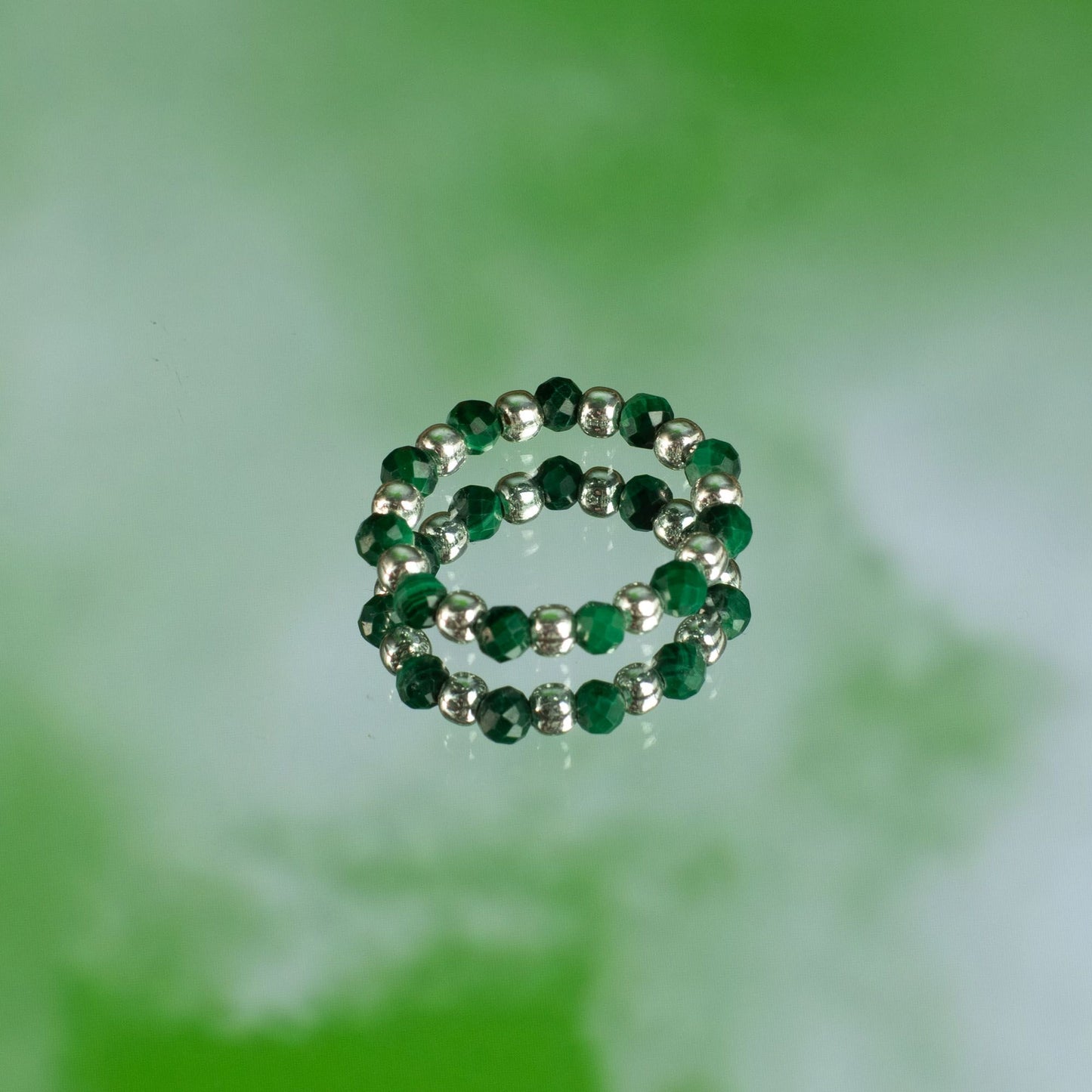Conjunto de anillos con gema de espíritu ninfa - Espíritu del Bosque