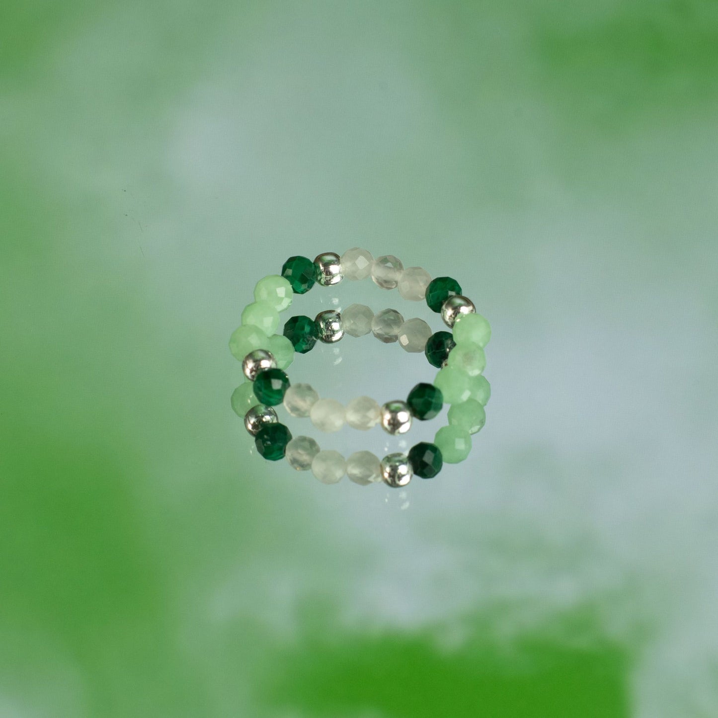 Conjunto de anillos con gema de espíritu ninfa - Espíritu del Bosque
