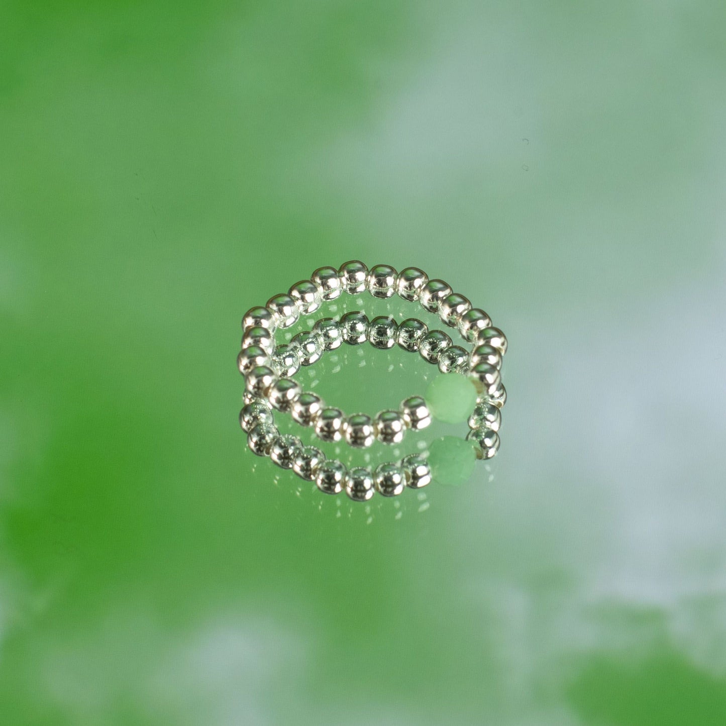 Conjunto de anillos con gema de espíritu ninfa - Espíritu del Bosque