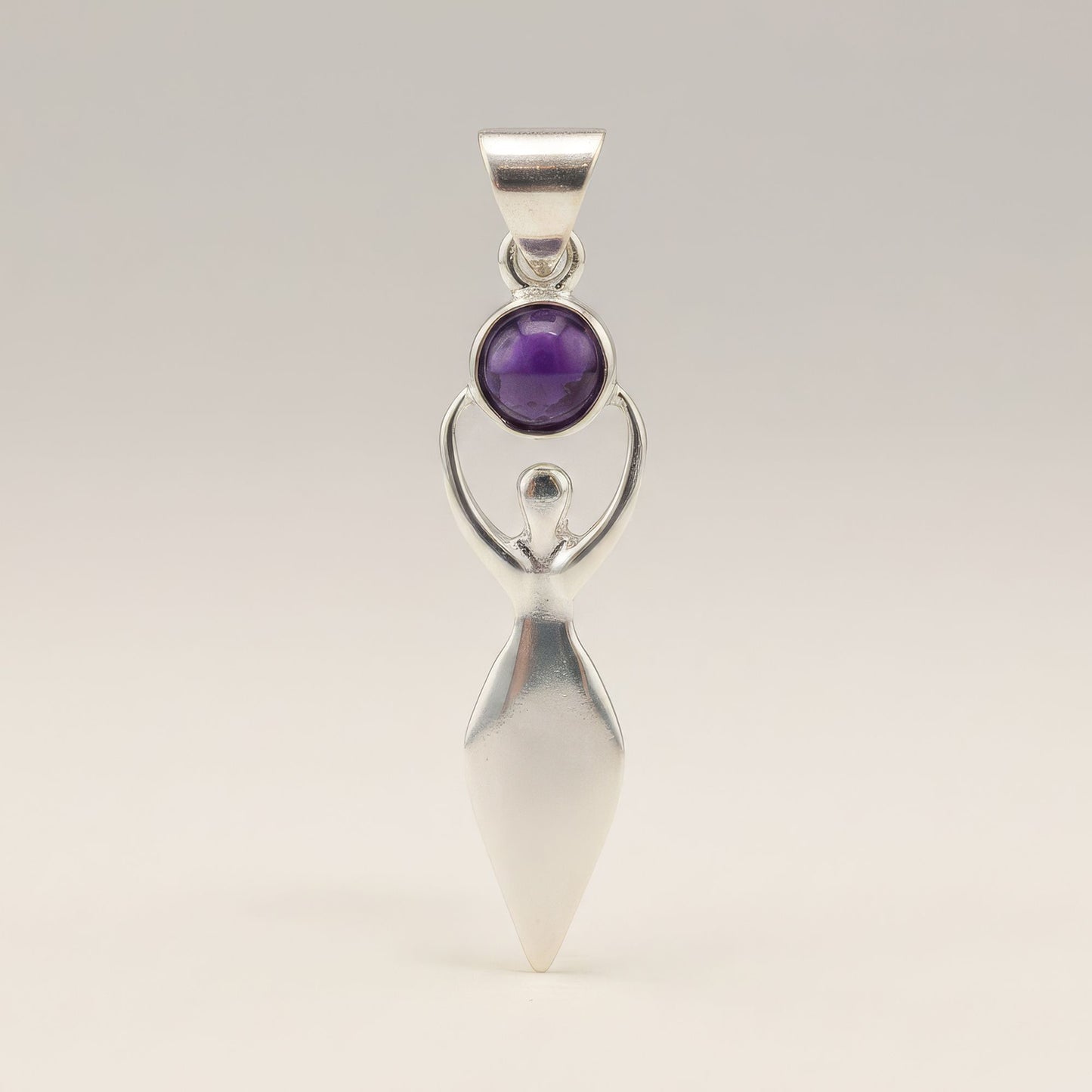 Colgantes devocionales de la India - Baño de plata (Cordón de 45 cm) - Diosa Amatista