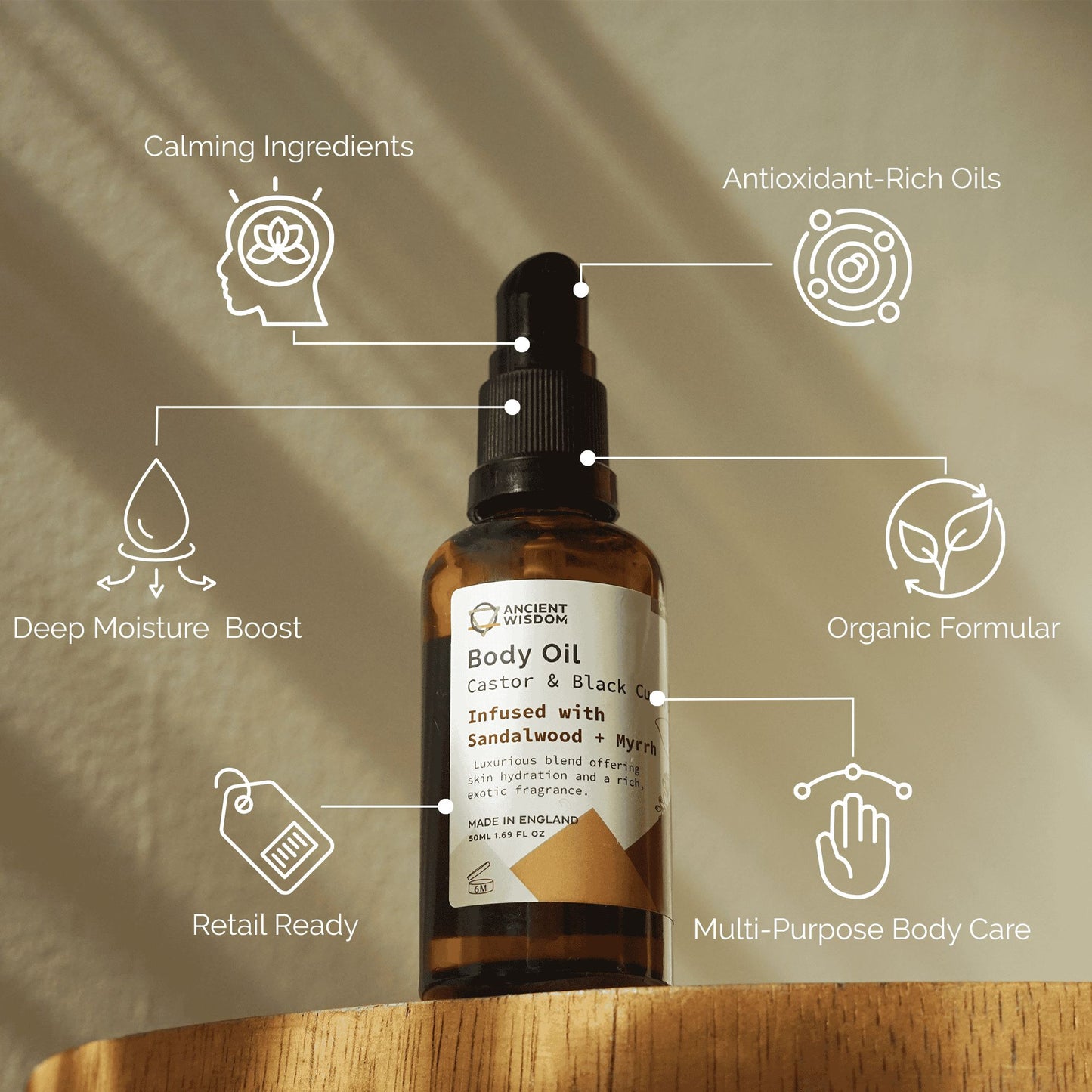 Aceite Corporal Organico 50 ml- Sándalo y Mirra