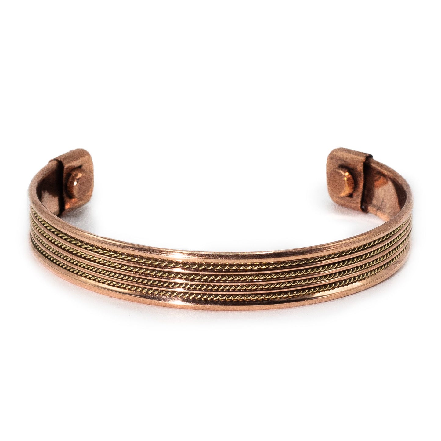 Pulseras con diseño de bandas de cobre e imanes (surtidas)