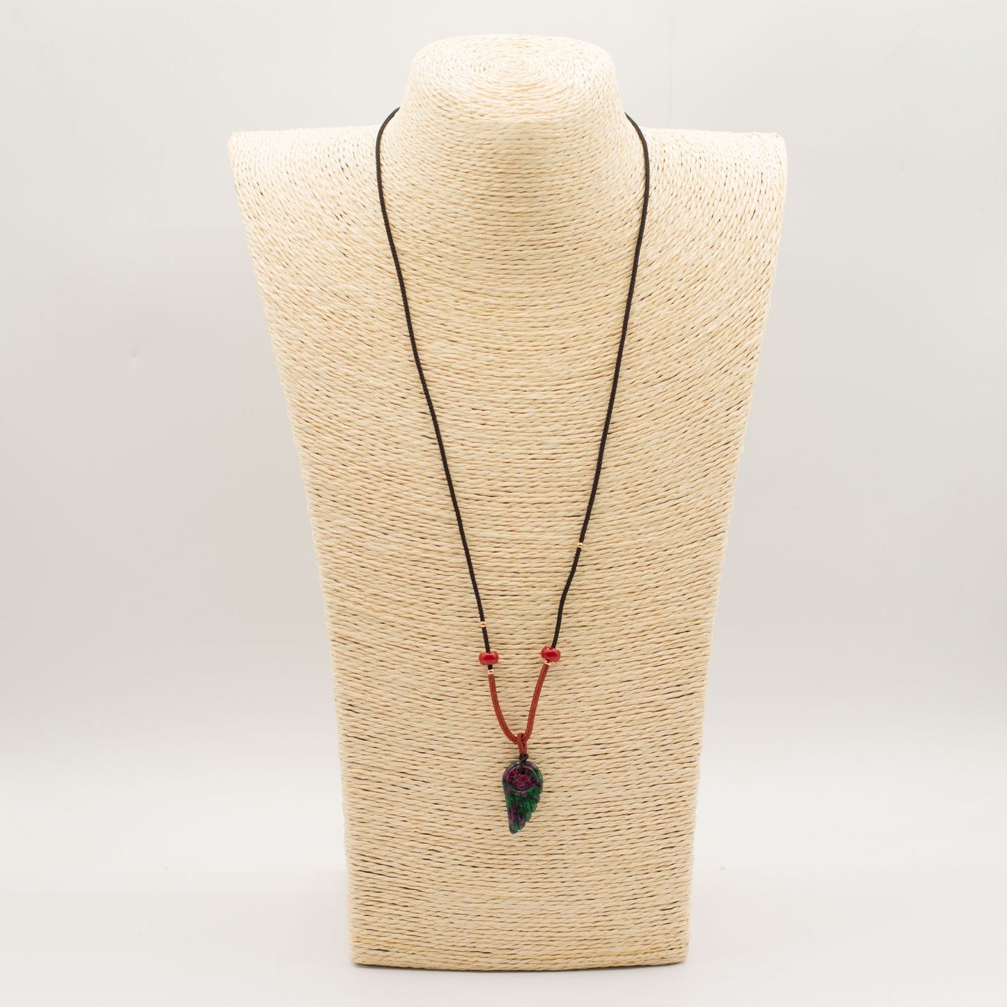 Collar de cuerda colgante de piedra preciosa - Morganita ala de ángel